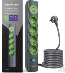 Qoltec Power strip with backlit switch