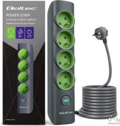 Qoltec Power strip with backlit switch