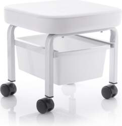 Cosmetic pedicure stool with a container