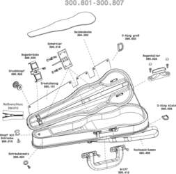 Rucksack assembly Form shaped violin/viola case