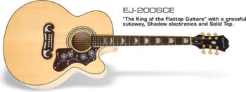 Elektroakustiskā ģitāra EPIPHONE EJ-200SCE Natural