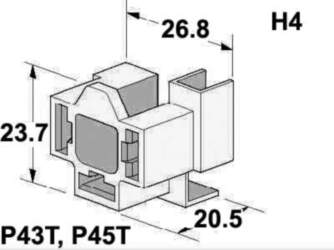 Spuldzes ligzda H4 AMP tipa, P43T/P45T