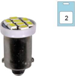 LED spuldžu pāris 12V BA9S caurspīdīga