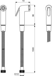Bidē dušā Ideal Standard BC180AA, hrom