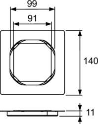 Režģa rāmis Tece TECEdrainpoint S 100