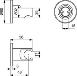 Rokas dušas turētājs Ideal Standard BC806AA