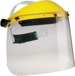 Plastic visor with glasses
