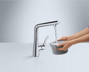 Jaucējkrāns virtuves izlietnei Hansgrohe Metris Select