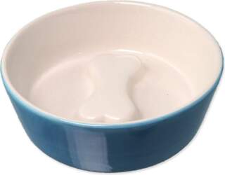 Dog Fantasy Ceramic Bowl Bone Blue
