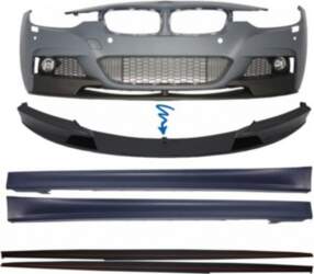Front Bumper Spoiler with Side Skirts