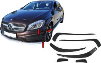Front Bumper Splitters Fins Brows Aero