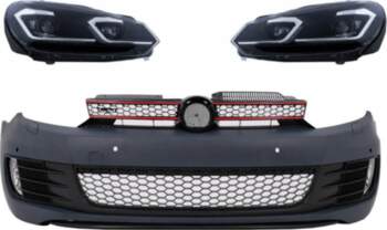 Front Bumper with Headlights LED Silver