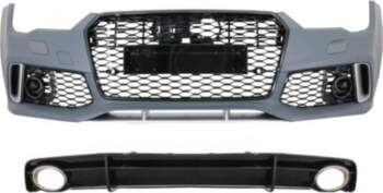 Front Bumper with Rear Diffuser Black