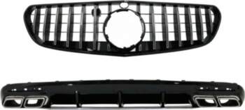 Rear Bumper Air Diffuser with Chrome