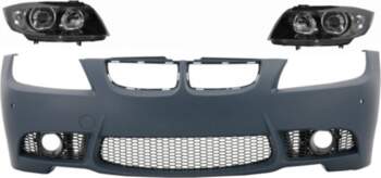 Front Bumper with Headlights Black suitable