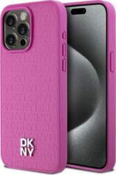 DKNY Leather Monogram Pattern Metal Logo