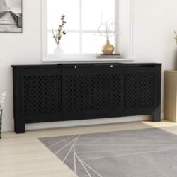 Radiatora pārsegs, melns mdf, 205 cm