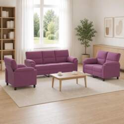 Dīvānu komplekts 3 pcs violeta samts