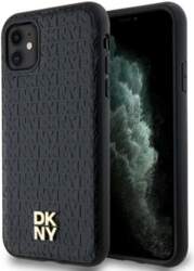 DKNY Leather Monogram Pattern Metal Logo