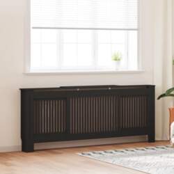 Radiatora pārsegs, melns mdf, 205 cm