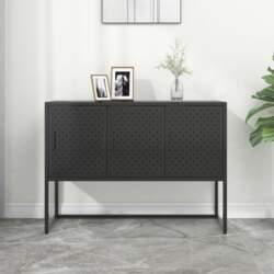 Kumode, melna, 105x35x75 cm, tērauds