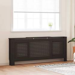 Radiatora pārsegs, melns mdf, 205 cm
