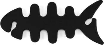 Fish-shaped headphone cable wrap - black