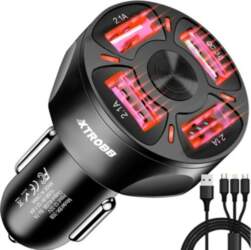 4x USB  auto  lādētājs +  kabelis