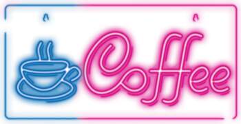 Neona dekors PLEXI LED COFFEE rozā