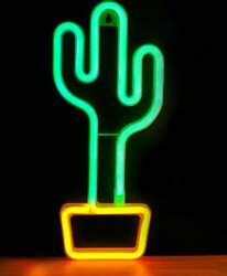 Neona LED gaisma CACTUS oranži zaļa