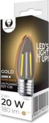 E27 2w led filament spuldze gold
