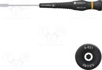 BERNSTEIN Screwdriver: precision; 6-angles socket; HEX