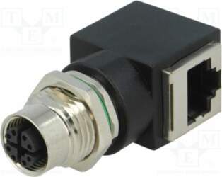 BULGIN Adapter; M12 female,RJ45 socket