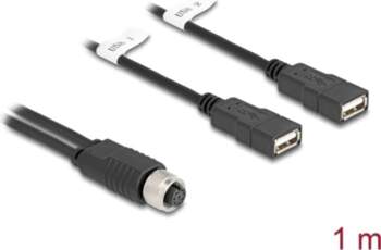 Delock M12 Cable A-coded 8 pin