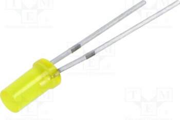 EVERLIGHT LED; yellow; 3mm; 25mcd; 120°