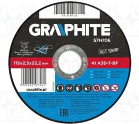 GRAPHITE Cutting wheel; Ø: 115mm; Disc