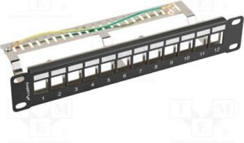 LANBERG Patch panel; Keystone; RACK; black