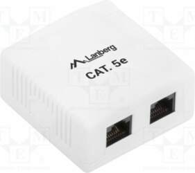 LANBERG Wall socket; white; RJ45 socket
