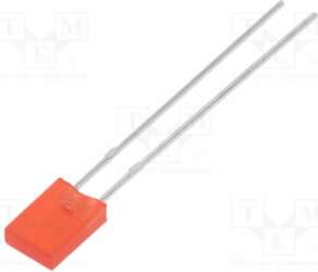 LUCKY LIGHT LED; red; rectangular; 5x2x7
