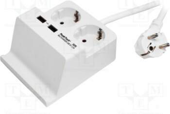PEAKTECH Plug socket strip: supply; white