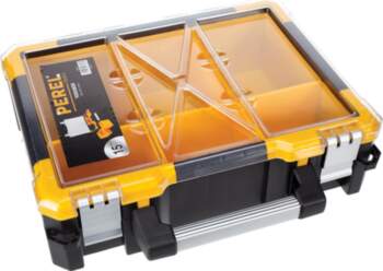 Plastic storage case with removable Bins