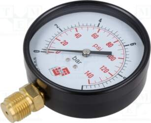 PNEUMAT Manometer; 0÷10bar; bottom connection; Thread: