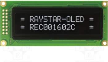 RAYSTAR OPTRONICS Display: OLED; alphanumeric; 16x2