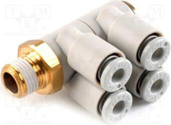 SMC Push-in fitting; threaded,angled 90°