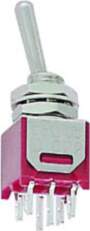 VERTICAL SUBMINIATURE TOGGLE SWITCH DPDT ON-ON