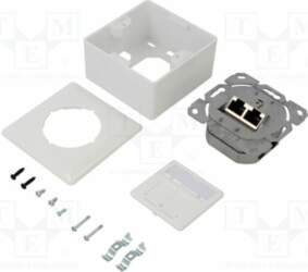 Wall socket; white; RJ45 socket x2
