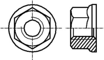 BOSSARD Nut; with flange; hexagonal; M6