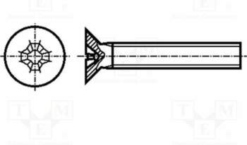 BOSSARD Screw; M3; M3x45; Head: countersunk