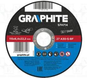 GRAPHITE Grinding wheel; Ø: 115mm; Disc