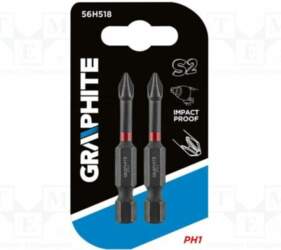 GRAPHITE Screwdriver bit; Phillips; PH1; 1/4"